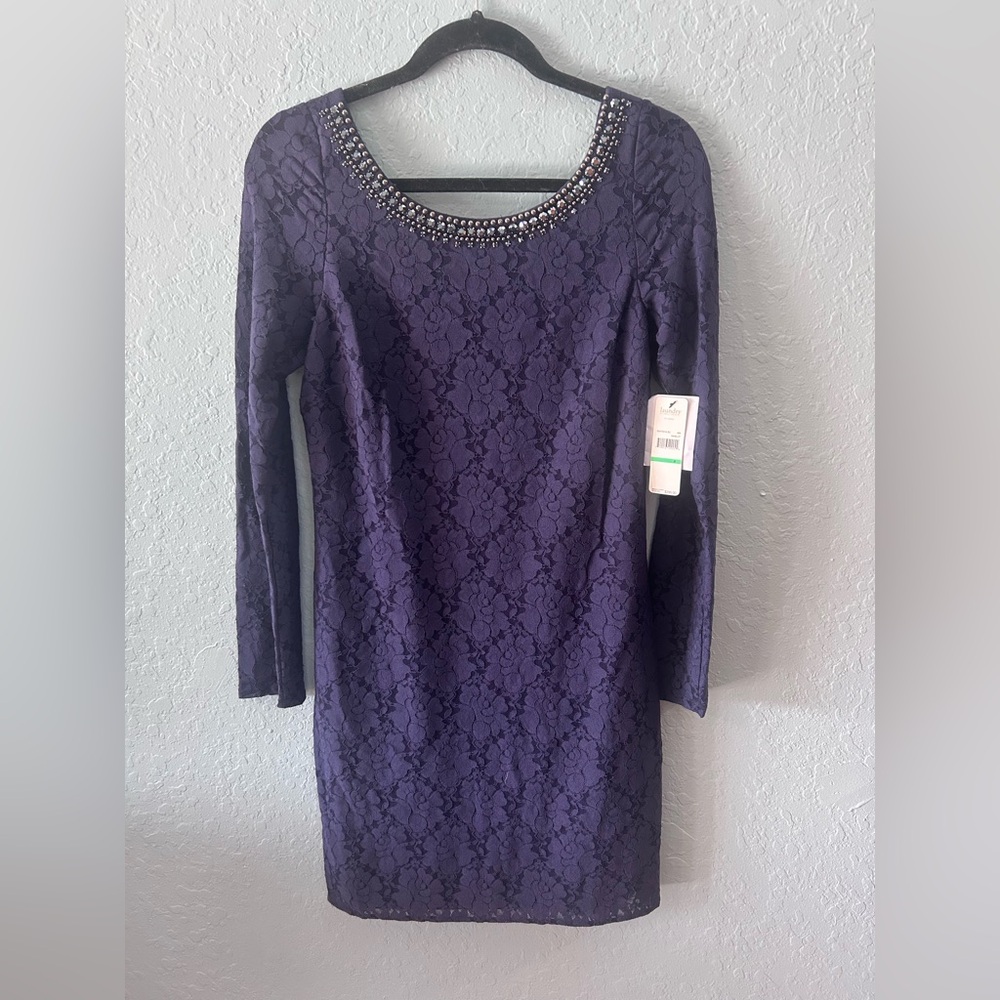 NWT Laundry by Shelli Segal Lace Dress minimalist holiday party dress size 8